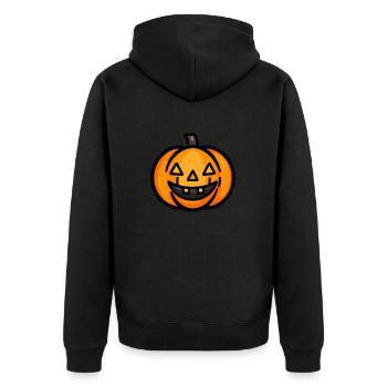 Pumpkin Halloween - Unisex Premium Organic Zip Hoodie - black - Back - Nico (187cm)