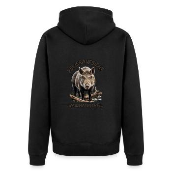 Jäger-Waidmannsheil Revieraufsicht-Wildschwein - Veste à capuche bio Premium Unisexe - noir - Dos - Nico (187cm)