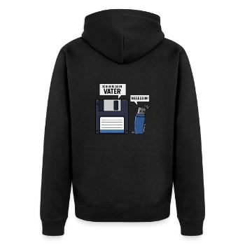 Ich Bin Dein Vater Diskette USB Stick - Unisex Premium Bio Zip Hoodie - Schwarz - Hinten - Nico (187cm)