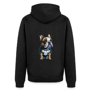 bouledogue français - Veste à capuche bio Premium Unisexe - noir - Dos - Nico (187cm)