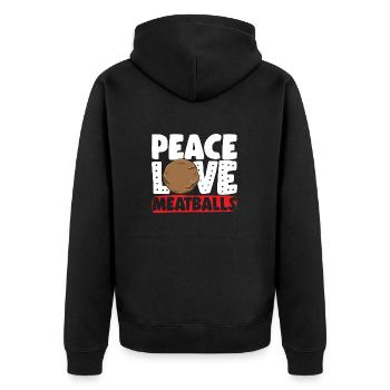 Fleischbällchen Italien Italienisches Essen - Unisex Premium Bio Zip Hoodie - Schwarz - Hinten - Nico (187cm)