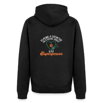 Vet Tech Veterinary Veterinary Technician - Unisex Premium Organic Zip Hoodie - black - Back - Nico (187cm)