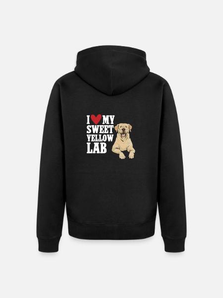 Gelber Labrador Retriever - Unisex Premium Bio Zip Hoodie - Schwarz