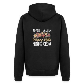 Enseignante de maternelle Éducatrice de centre de garde - Veste à capuche bio Premium Unisexe - noir - Dos - Nico (187cm)