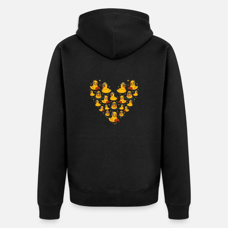 Quietscheentchen Quietscheente Gummiente - Unisex Premium Bio Zip Hoodie - Schwarz