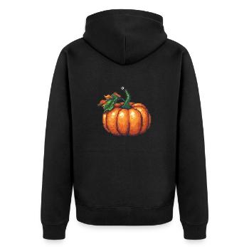 Icône de pixel de citrouille - Veste à capuche bio Premium Unisexe - noir - Dos - Nico (187cm)