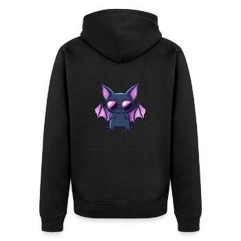 Fledermaus Halloween Sonnenbrille - Unisex Premium Bio Zip Hoodie - Schwarz - Hinten - Nico (187cm)