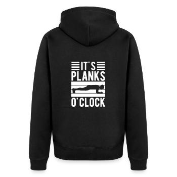Gym Junkies It’s Planks O ́Clock Calisthenics - Veste à capuche bio Premium Unisexe - noir - Dos - Nico (187cm)