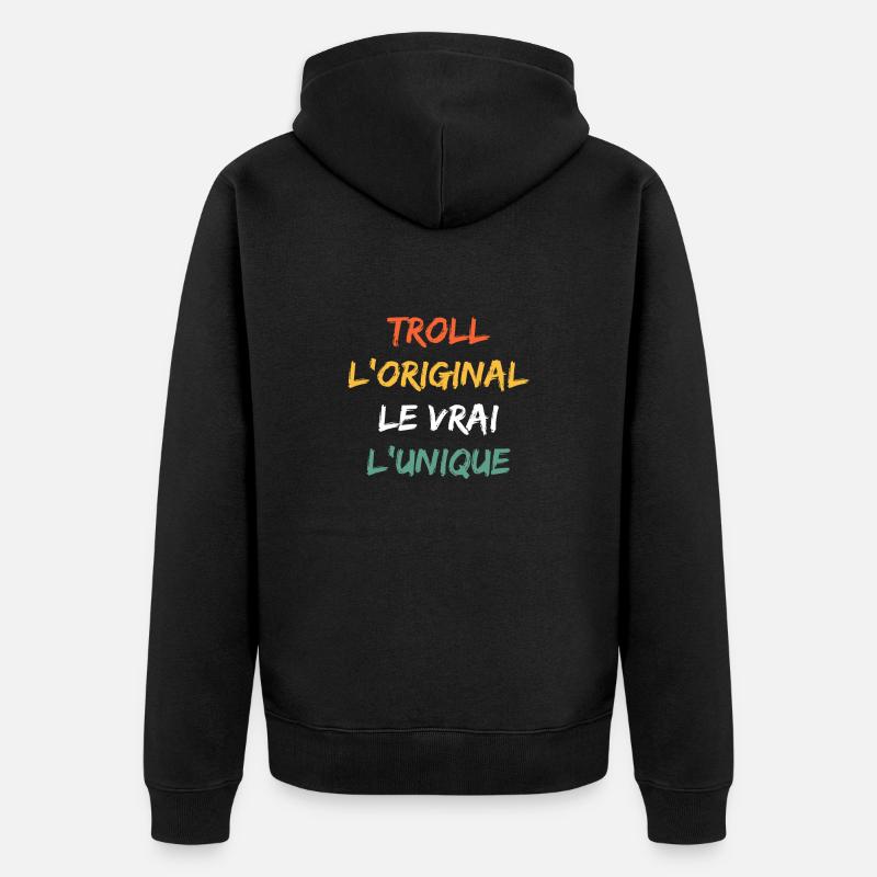 Troll - Veste à capuche bio Premium Unisexe - noir