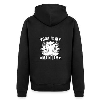 Amateurs de Pilates Le Yoga est ma principale confiture Pilates - Veste à capuche bio Premium Unisexe - noir - Dos - Nico (187cm)