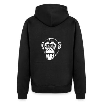 Monkey - Chimpanzee - Monkey Face - Costume - Unisex Premium Organic Zip Hoodie - black - Back - Nico (187cm)