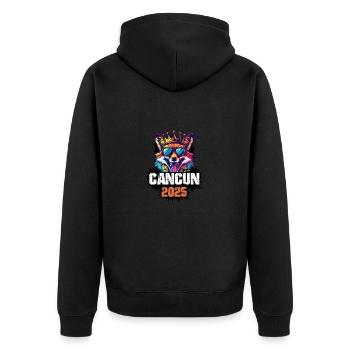 Cancun 2025 Renard des Fêtes - Veste à capuche bio Premium Unisexe - noir - Dos - Nico (187cm)