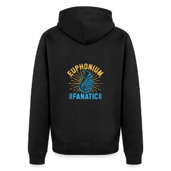 Euphonium Fanatic Baritone Marching Band - Unisex Premium Bio Zip Hoodie - Schwarz - Hinten - Nico (187cm)