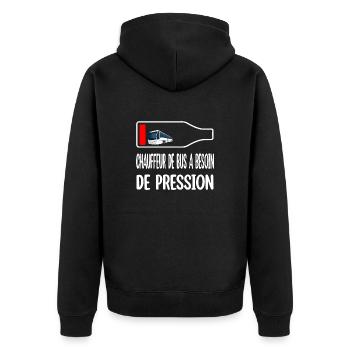 Chauffeur de bus a besoin de pression t-shirt - Veste à capuche bio Premium Unisexe - noir - Dos - Nico (187cm)
