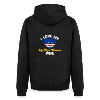Cape Verde flag Cabo Verde flag - Unisex Premium Organic Zip Hoodie - black - Back - Nico (187cm)