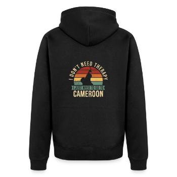 Kamerun Flagge Kamerun - Unisex Premium Bio Zip Hoodie - Schwarz - Hinten - Nico (187cm)