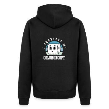 Gastroenterologie Endoskopie Koloskopie - Unisex Premium Bio Zip Hoodie - Schwarz - Hinten - Nico (187cm)
