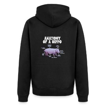 Hippopotame Hippopotame - Veste à capuche bio Premium Unisexe - noir - Dos - Nico (187cm)