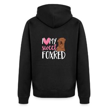 Foxred Labrador Fox Red Labrador Retriever - Unisex Premium Organic Zip Hoodie - black - Back - Nico (187cm)