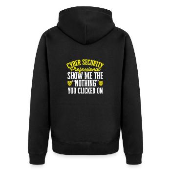 Cybersecurity Hackers IT Security - Unisex Premium Organic Zip Hoodie - black - Back - Nico (187cm)