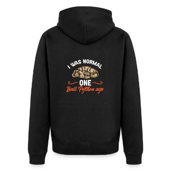 Ball Python Snake King Python - Unisex Premium Organic Zip Hoodie - black - Back - Nico (187cm)