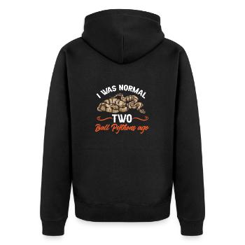 Ball Python Snake King Python - Unisex Premium Organic Zip Hoodie - black - Back - Nico (187cm)