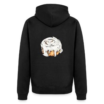Zimtschnecke - Unisex Premium Bio Zip Hoodie - Schwarz - Hinten - Nico (187cm)