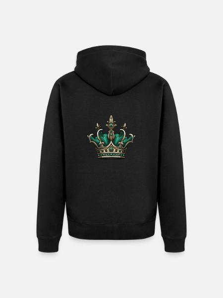 Krone Royal Crown - Unisex Premium Organic Zip Hoodie - black