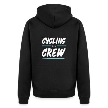Cycling Crew - Unisex Premium Bio Zip Hoodie - Schwarz - Hinten - Nico (187cm)
