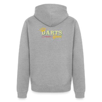 Darts queen darts player - Unisex Premium Organic Zip Hoodie - heather grey - Back - Nico (187cm)