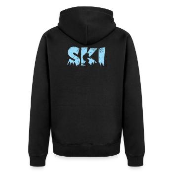 Skier Blue Vacances de ski - Veste à capuche bio Premium Unisexe - noir - Dos - Nico (187cm)