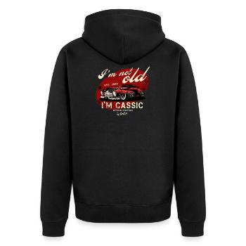 I'm not old, I'm classic. Special Edition 1969. - Unisex Premium Organic Zip Hoodie - black - Back - Nico (187cm)