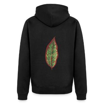 Philodendron feuille plantlover plantes botaniques - Veste à capuche bio Premium Unisexe - noir - Dos - Nico (187cm)