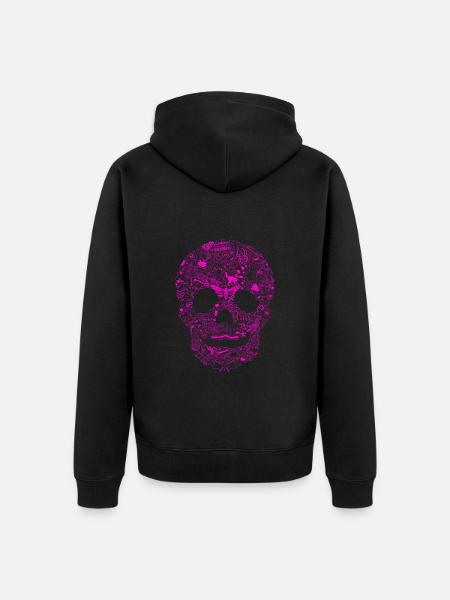 Gothic Skull Goth Stijl Dark Heavy Metal WGT - Uniseks Premium bio ziphoodie - zwart