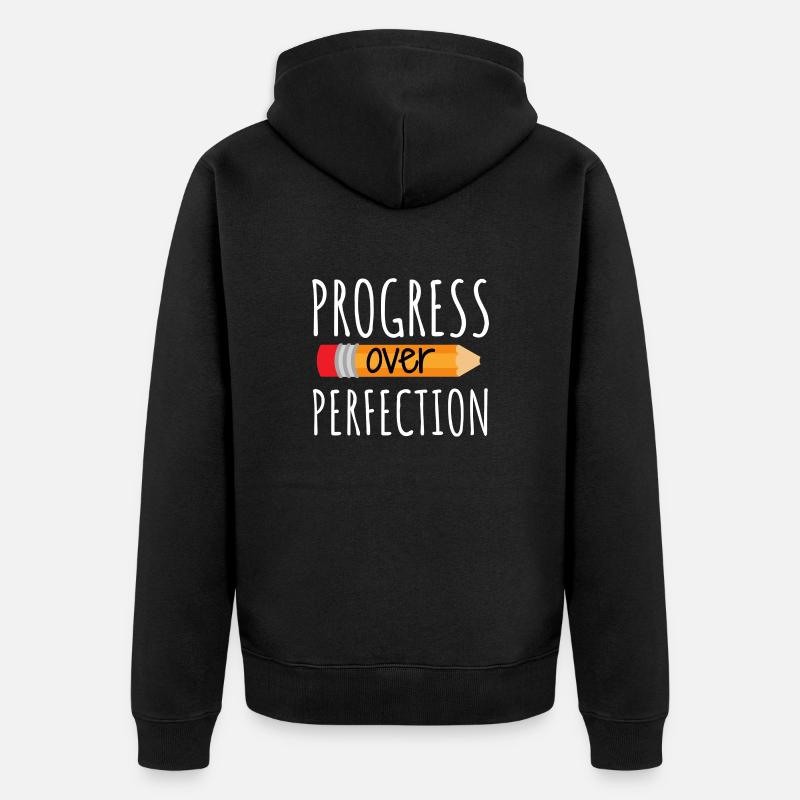 Le progrès plutôt que la perfection - Veste à capuche bio Premium Unisexe - noir