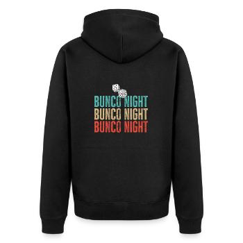 Bunco Dice Game - Unisex Premium Organic Zip Hoodie - black - Back - Nico (187cm)