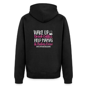 Consultante en lactation IBCLC - Veste à capuche bio Premium Unisexe - noir - Dos - Nico (187cm)