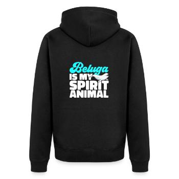 Weißwal Beluga Wal - Unisex Premium Bio Zip Hoodie - Schwarz - Hinten - Nico (187cm)