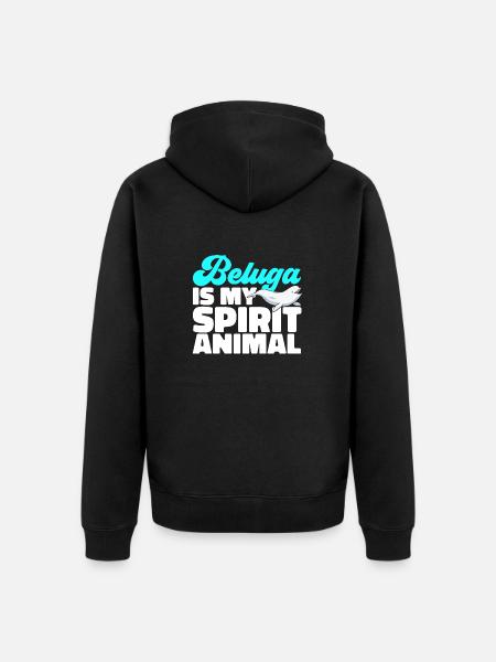 Weißwal Beluga Wal - Unisex Premium Bio Zip Hoodie - Schwarz