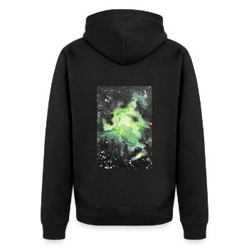 galaxy nebula galaxy nebula nerd astronomy space - Unisex Premium Organic Zip Hoodie - black - Back - Nico (187cm)