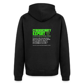 Cybersecurity Hackers IT Security - Unisex Premium Organic Zip Hoodie - black - Back - Nico (187cm)