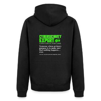 Cybersecurity Hackers IT Security - Unisex Premium Organic Zip Hoodie - black - Back - Nico (187cm)