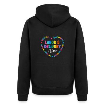 Infirmière Bébé Maternité Infirmière - Veste à capuche bio Premium Unisexe - noir - Dos - Nico (187cm)