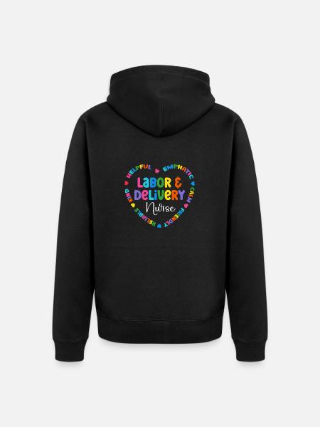 Nurse Baby Maternity Nurse - Unisex Premium Organic Zip Hoodie - black
