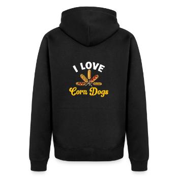 Chien de maïs Corndog - Veste à capuche bio Premium Unisexe - noir - Dos - Nico (187cm)