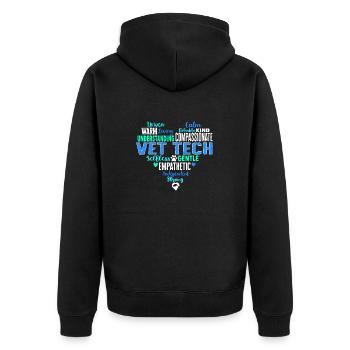 Vet Tech Veterinary Veterinary Technician - Unisex Premium Organic Zip Hoodie - black - Back - Nico (187cm)
