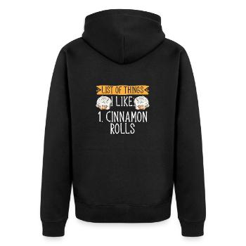 Cinnamon roll - Unisex Premium Organic Zip Hoodie - black - Back - Nico (187cm)
