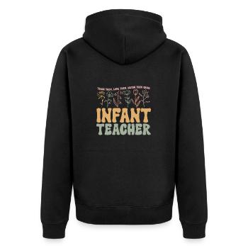 Enseignante de maternelle Éducatrice de centre de garde - Veste à capuche bio Premium Unisexe - noir - Dos - Nico (187cm)