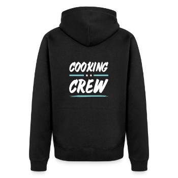 Cooking Crew - Unisex Premium Bio Zip Hoodie - Schwarz - Hinten - Nico (187cm)