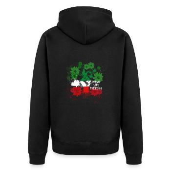 Woman Life Freedom, Flowers,Iran,Flag - Unisex Premium Organic Zip Hoodie - black - Back - Nico (187cm)